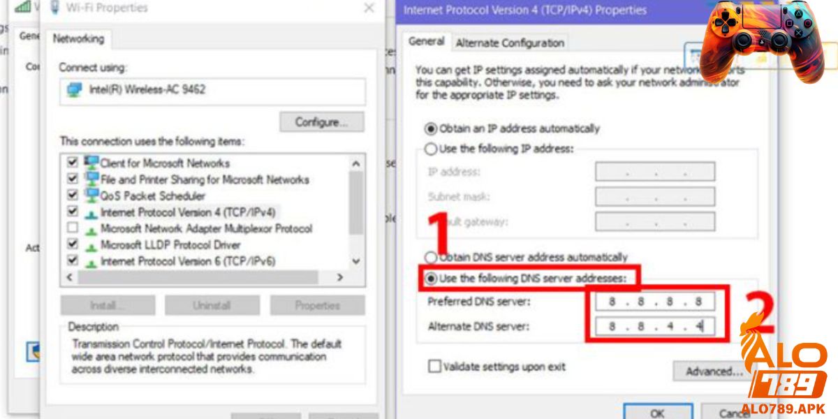 Cách vào Alo789 bằng 1.1.1.1 không bị chặn bằng cách đổi trên PC
